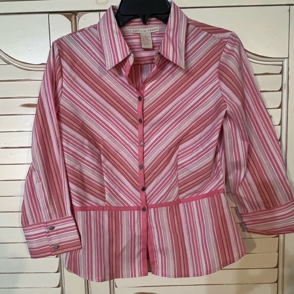 Y2K Vintage Women’s Dress Shirt by Anatila Feeme Sz M